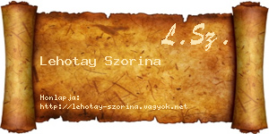Lehotay Szorina névjegykártya